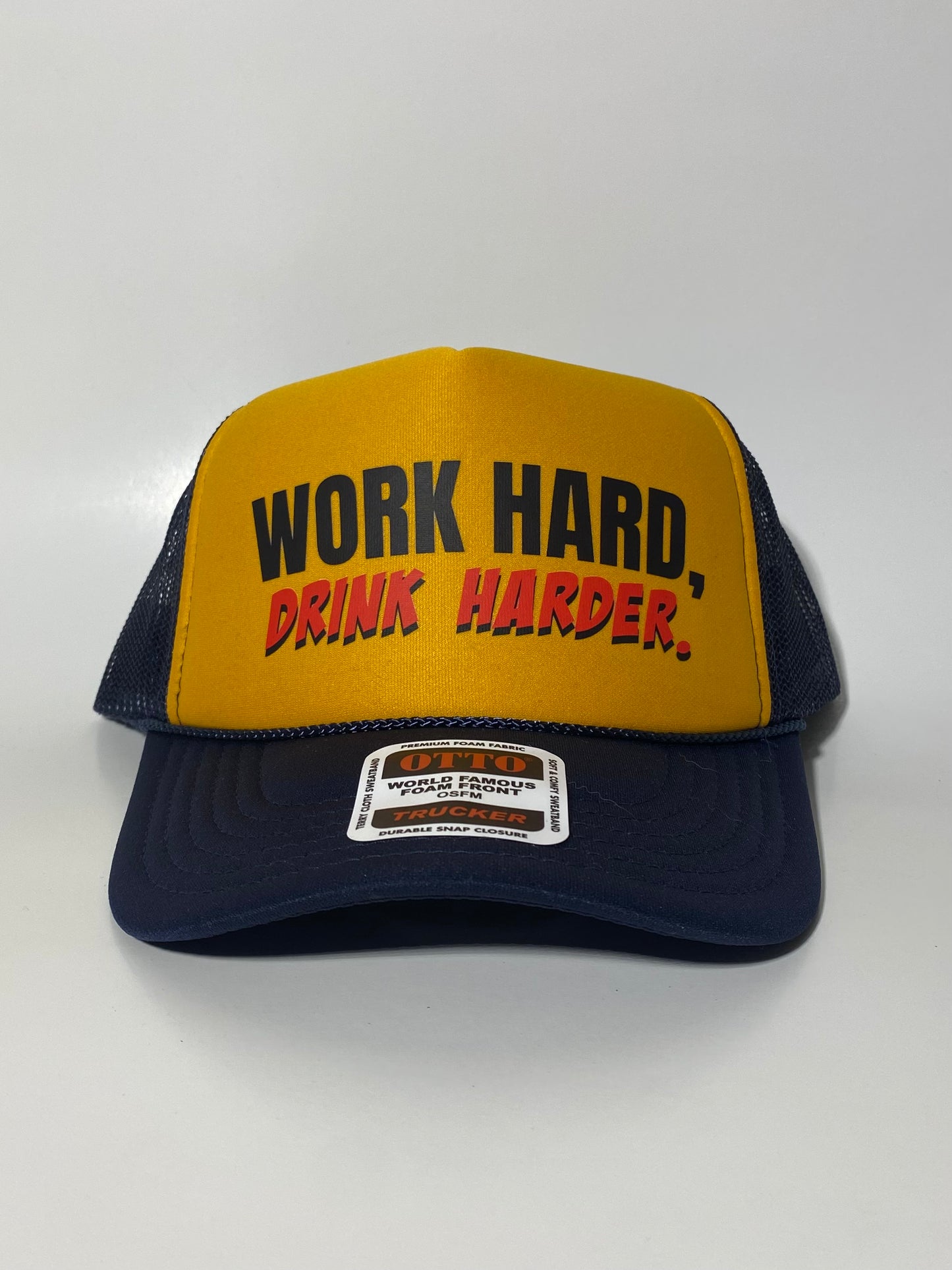 Work Hard Drink Harder Navy / Yellow